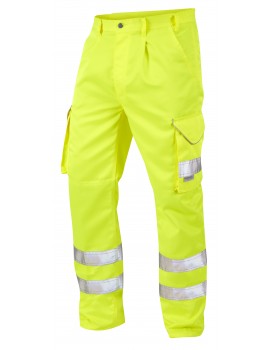 Leo Bideford Yellow Polycotton Cargo Trousers CT01-Y Clothing